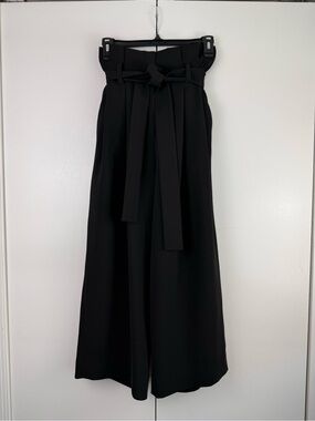 COS Black Paperbag Waist Trousers Pants High Rise Minimalist Size 4